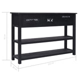 NNEVL Sideboard Black 115x30x76 cm Wood