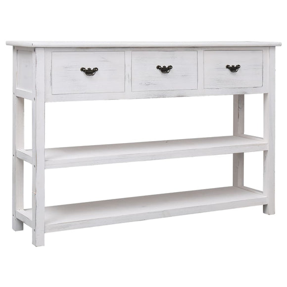 NNEVL Sideboard Antique White 115x30x76 cm Wood