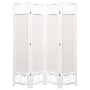 NNEVL 4-Panel Room Divider Cream 140x165 cm Fabric