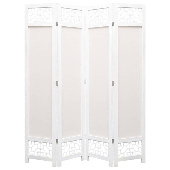 NNEVL 4-Panel Room Divider Cream 140x165 cm Fabric