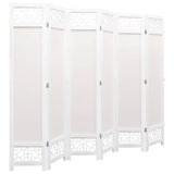 NNEVL 6-Panel Room Divider Cream 210x165 cm Fabric