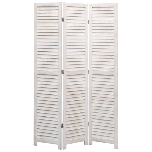 NNEVL 3-Panel Room Divider White 105x165 cm Wood