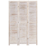 NNEVL 3-Panel Room Divider White 105x165 cm Wood