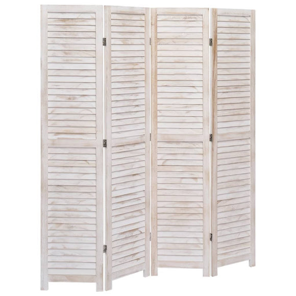 NNEVL 4-Panel Room Divider White 140x165 cm Wood