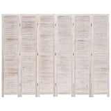 NNEVL 6-Panel Room Divider White 210x165 cm Wood