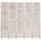 NNEVL 6-Panel Room Divider White 210x165 cm Wood