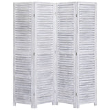 NNEVL 4-Panel Room Divider Grey 140x165 cm Wood