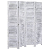 NNEVL 4-Panel Room Divider Grey 140x165 cm Wood