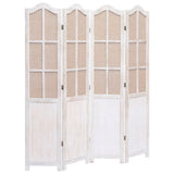 NNEVL 4-Panel Room Divider White 140x165 cm Fabric