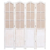 NNEVL 4-Panel Room Divider White 140x165 cm Fabric
