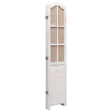 NNEVL 4-Panel Room Divider White 140x165 cm Fabric