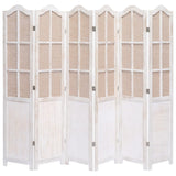 NNEVL 6-Panel Room Divider White 210x165 cm Fabric