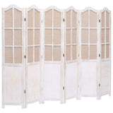 NNEVL 6-Panel Room Divider White 210x165 cm Fabric