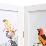 NNEVL 3-Panel Room Divider White 105x165 cm Bird