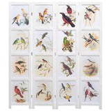 NNEVL 4-Panel Room Divider White 140x165 cm Bird