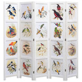NNEVL 5-Panel Room Divider White 175x165 cm Bird