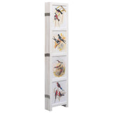 NNEVL 6-Panel Room Divider White 210x165 cm Bird