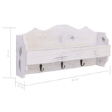 NNEVL Wall Mounted Coat Rack White 50x10x23 cm Wood