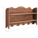 NNEVL Wall Mounted Coat Rack Brown 50x10x30 cm Wood
