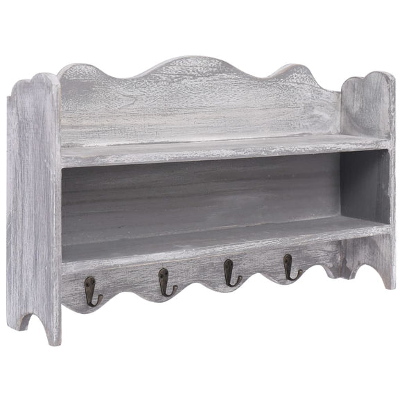 NNEVL Wall Mounted Coat Rack Grey 50x10x30 cm Wood