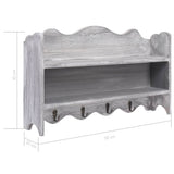 NNEVL Wall Mounted Coat Rack Grey 50x10x30 cm Wood