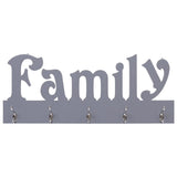 NNEVL Wall Mounted Coat Rack FAMILY Grey 74x29.5 cm