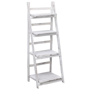 NNEVL 4-Tier Plant Stand White 43x33x113 cm Wood