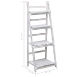 NNEVL 4-Tier Plant Stand White 43x33x113 cm Wood