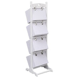 NNEVL 4-Layer Basket Rack White 35x35x125 cm Wood