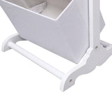 NNEVL 4-Layer Basket Rack White 35x35x125 cm Wood