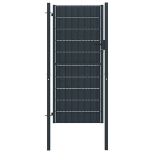 NNEVL Fence Gate PVC and Steel 100x164 cm Anthracite