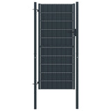 NNEVL Fence Gate PVC and Steel 100x164 cm Anthracite