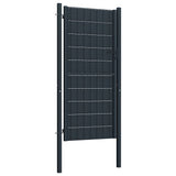 NNEVL Fence Gate PVC and Steel 100x164 cm Anthracite