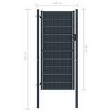 NNEVL Fence Gate PVC and Steel 100x164 cm Anthracite