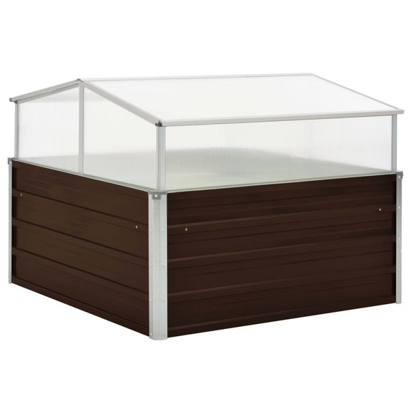 NNEVL Greenhouse Brown 100x100x85 cm Galvanised Steel