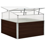 NNEVL Greenhouse Brown 100x100x85 cm Galvanised Steel