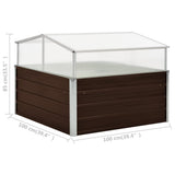 NNEVL Greenhouse Brown 100x100x85 cm Galvanised Steel