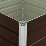 NNEVL Raised Garden Bed Brown 100x100x77 cm Galvanised Steel