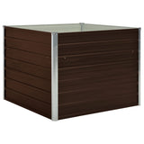 NNEVL Raised Garden Bed Brown 100x100x77 cm Galvanised Steel