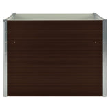NNEVL Raised Garden Bed Brown 100x100x77 cm Galvanised Steel