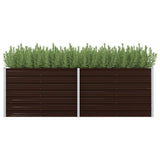 NNEVL Garden Raised Bed Brown 240x80x77 cm Galvanised Steel