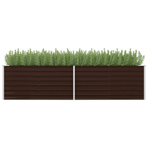 NNEVL Garden Raised Bed Brown 320x80x77 cm Galvanised Steel