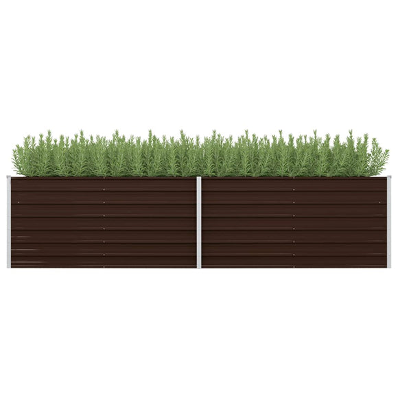NNEVL Garden Raised Bed Brown 320x80x77 cm Galvanised Steel