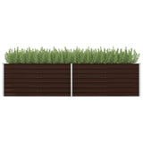 NNEVL Garden Raised Bed Brown 320x80x77 cm Galvanised Steel