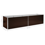 NNEVL Garden Raised Bed Brown 320x80x77 cm Galvanised Steel