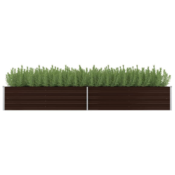 NNEVL Garden Raised Bed Brown 320x80x45 cm Galvanised Steel