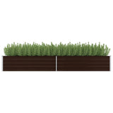 NNEVL Garden Raised Bed Brown 320x80x45 cm Galvanised Steel