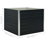 NNEVL Raised Garden Bed Anthracite 100x100x77 cm Galvanised Steel