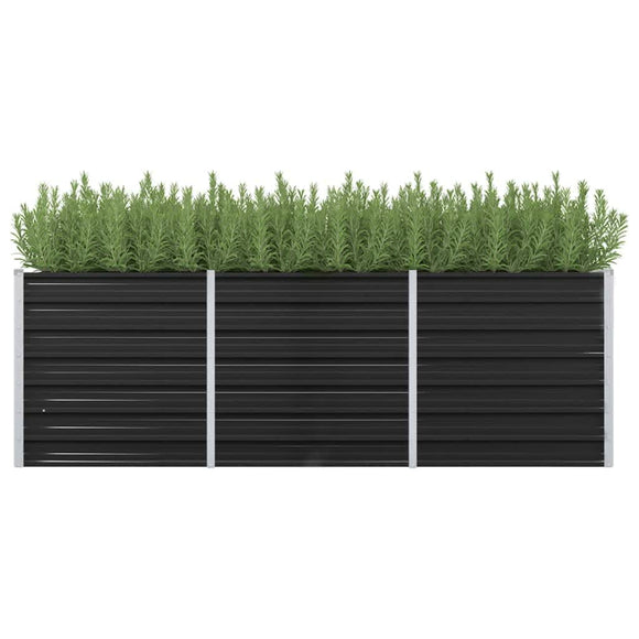 NNEVL Garden Raised Bed Anthracite 240x80x77 cm Galvanised Steel