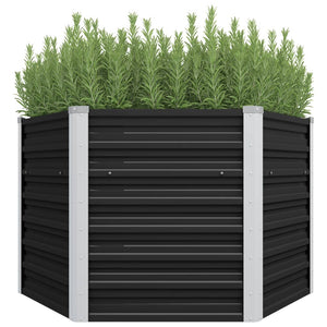 NNEVL Garden Raised Bed Anthracite 129x129x77 cm Galvanised Steel